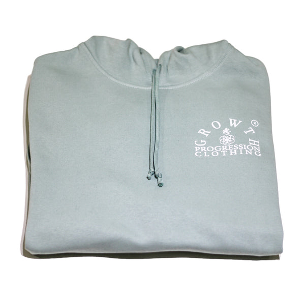 Growth & Progression folded Sage Hoodie